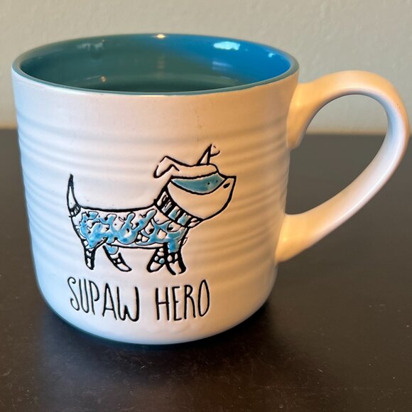 Prima Design SUPAW HERO Superhero Dog Lover Embossed Stoneware Mug Puppy 🐾 - Picture 3 of 11